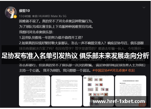 足协发布准入名单引发热议 俱乐部未来发展走向分析